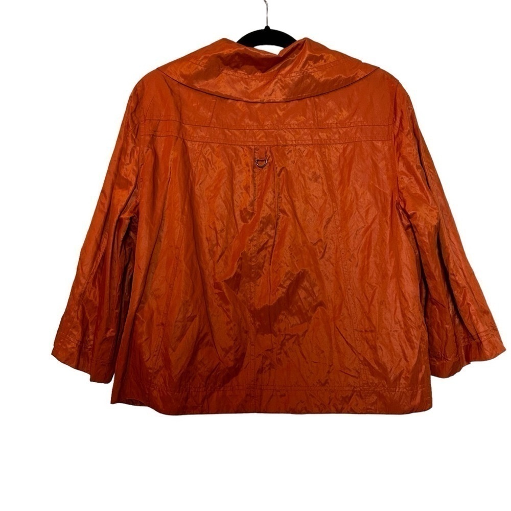 Chico’s Simple Sport Anna In Tiger Lily Orange Color Utility Style Jacket - Picture 7 of 16